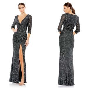 Mac Duggal Glittering Black Maxi Dress
